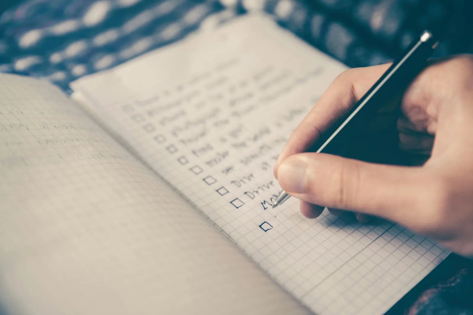 A checklist with habit tracking marks showing consistent daily progress
