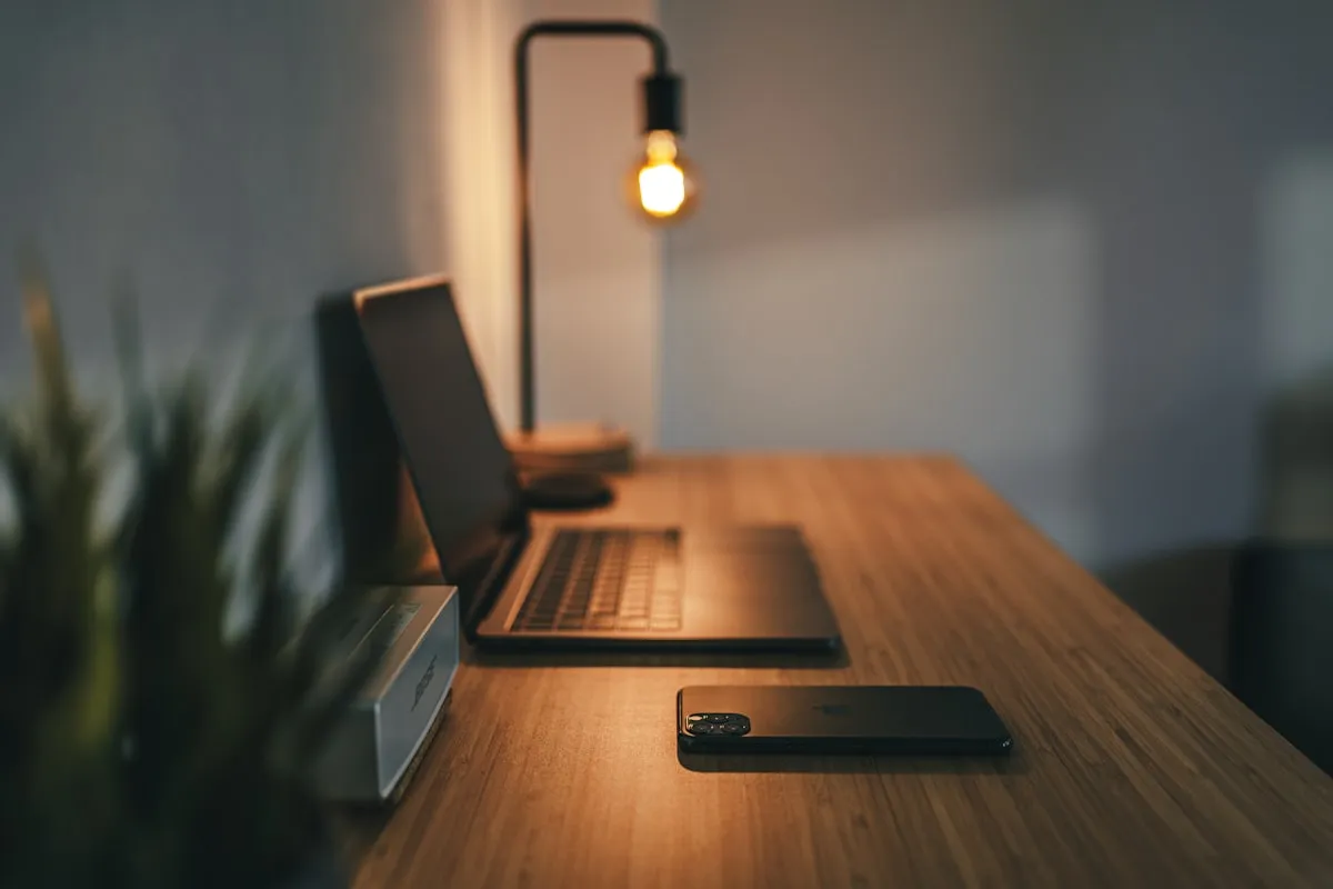 Clean home desk setup for remote study