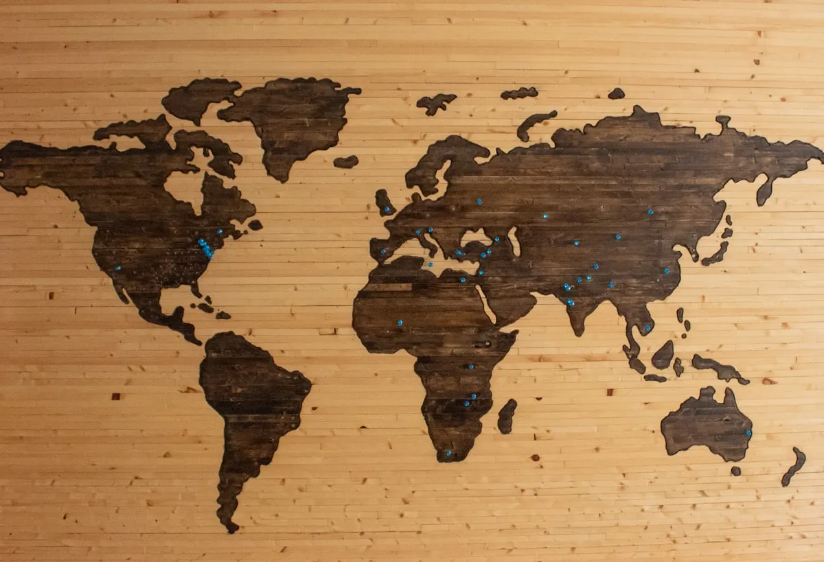 World map showing global coverage
